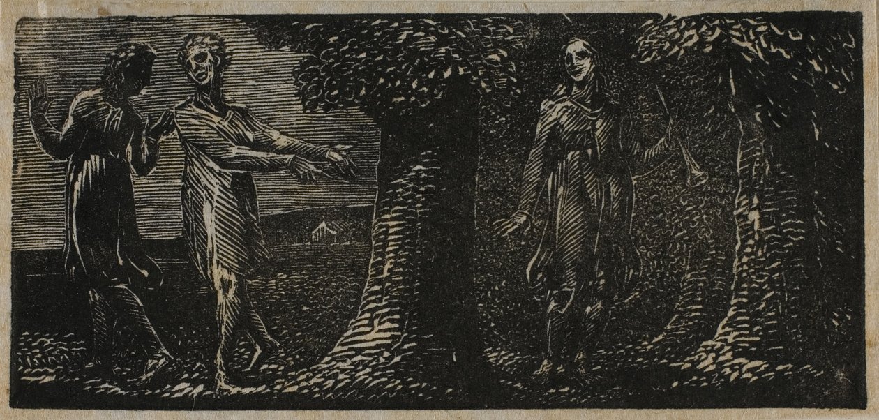 The Pastorals of Virgil'den İki Oğlanın Alay Ettiği Colinet by William Blake