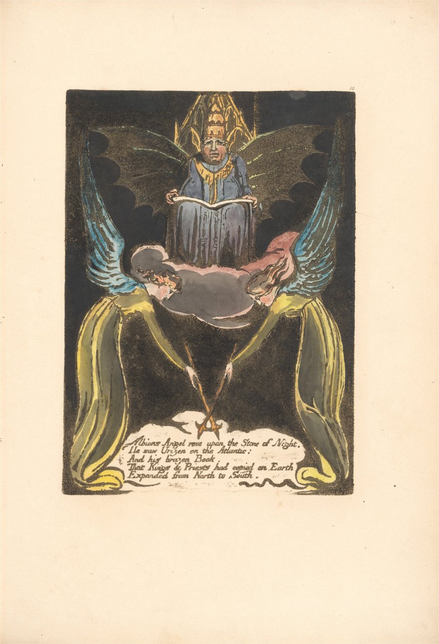 Avrupa. Bir Kehanet, Levha 12, Albions Melek gülü. . . . (Bentley 14) by William Blake