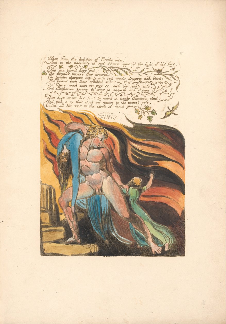 Avrupa. Bir Kehanet, Levha 17, Yükseklerden vurulmuş. . . . (Bentley 18) by William Blake