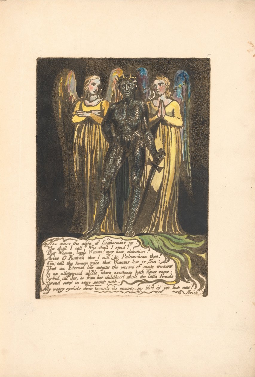 Avrupa. Bir Kehanet, Levha 7, Şimdi gece geliyor. . . . (Bentley 8) by William Blake