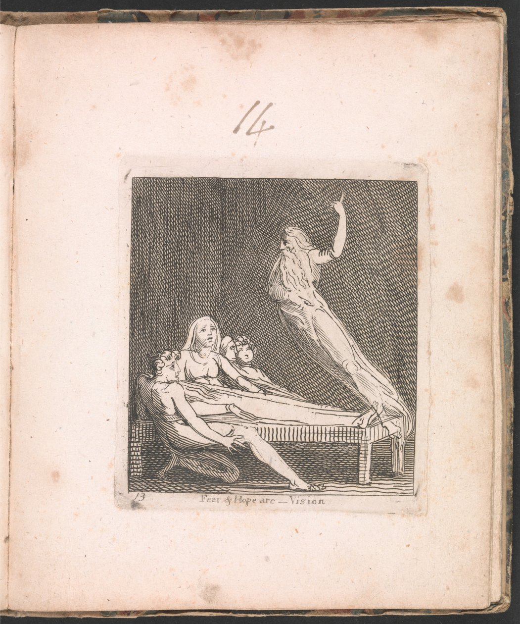 Çocuklar için. Cennetin Kapıları, Levha 15, Korku ve umut -- Vizyon by William Blake