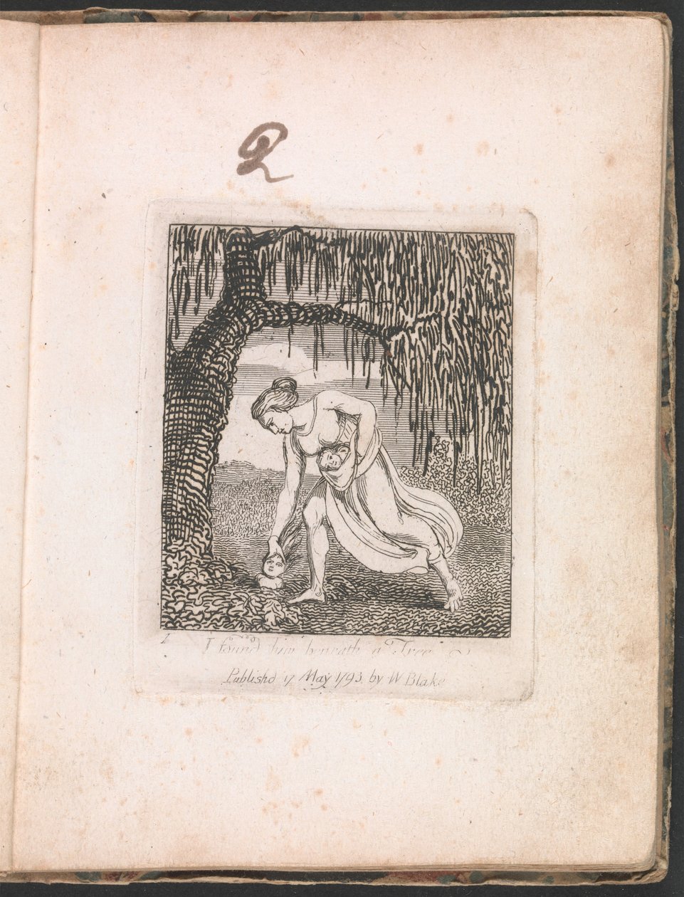 Çocuklar için. Cennetin Kapıları, Levha 3, Onu bir Ağacın Altında buldum by William Blake