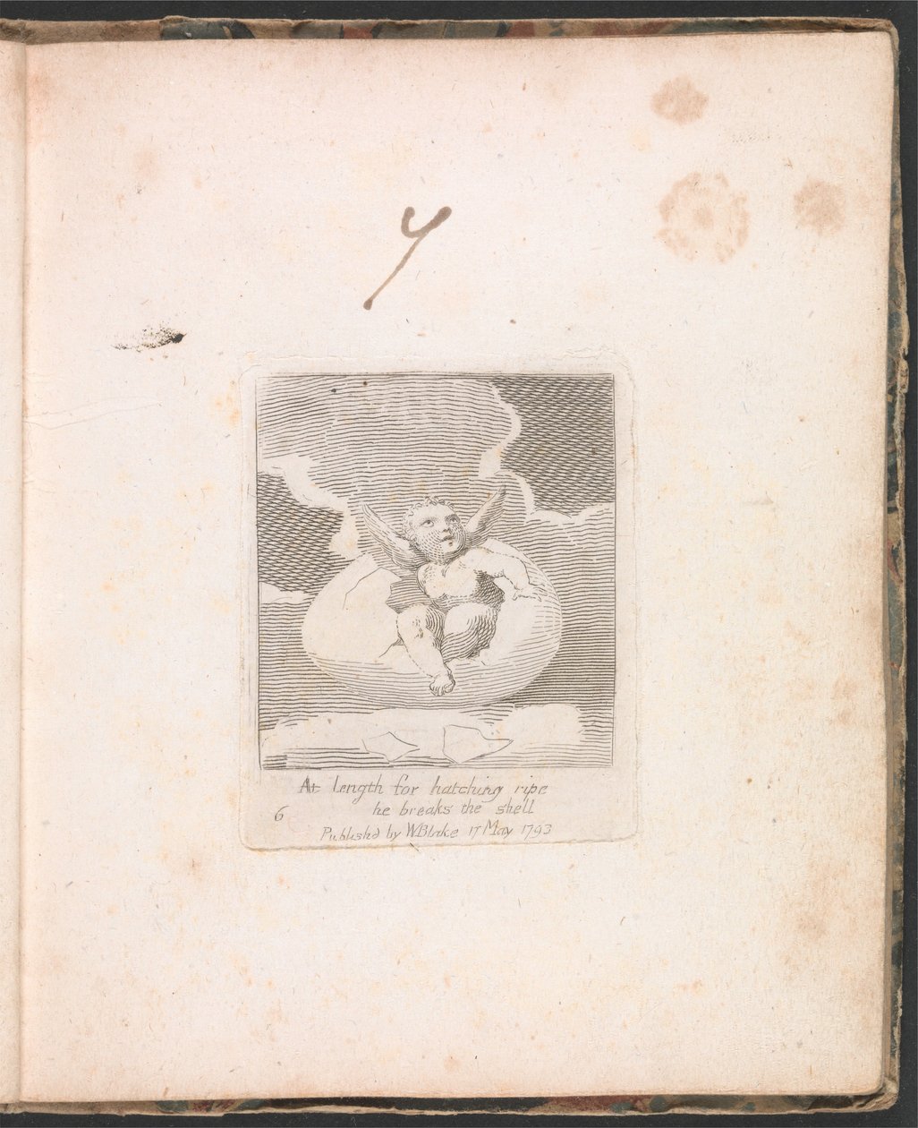 Çocuklar için. Cennetin Kapıları, Levha 8, Kuluçkadan çıkmak için sonunda kabuğunu kırar by William Blake