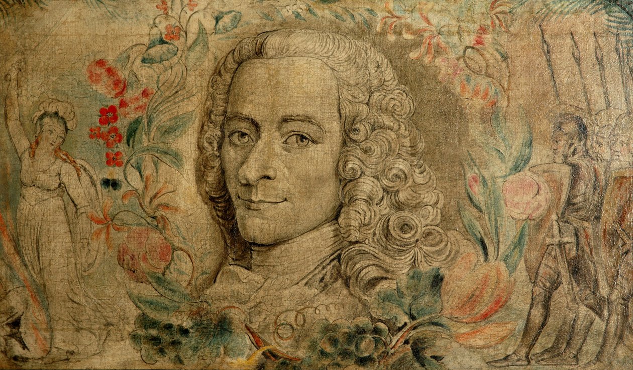François Marie Arouet de Voltaire, yaklaşık 1800 (tuval üzerine tempera) by William Blake
