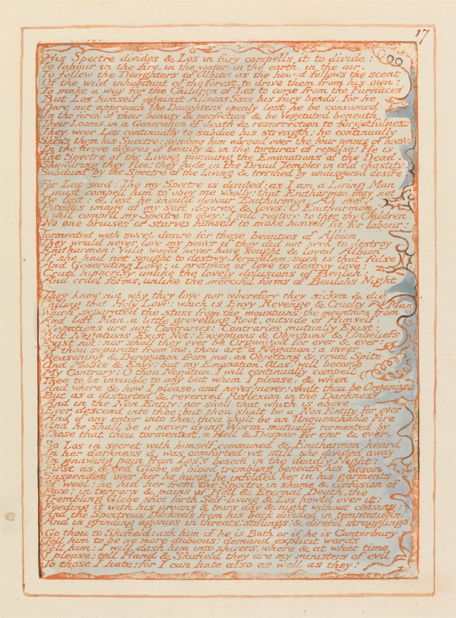 Kudüs, Levha 17, Hayaleti bölüyor.... by William Blake