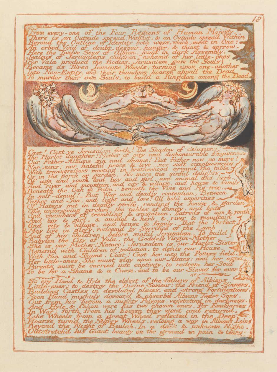 Kudüs, Levha 18, Dört Bölgenin her birinden.... by William Blake