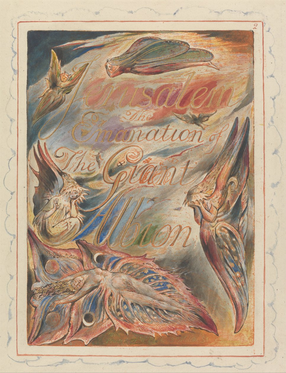 Kudüs, Plaka 2, Başlık Sayfası by William Blake