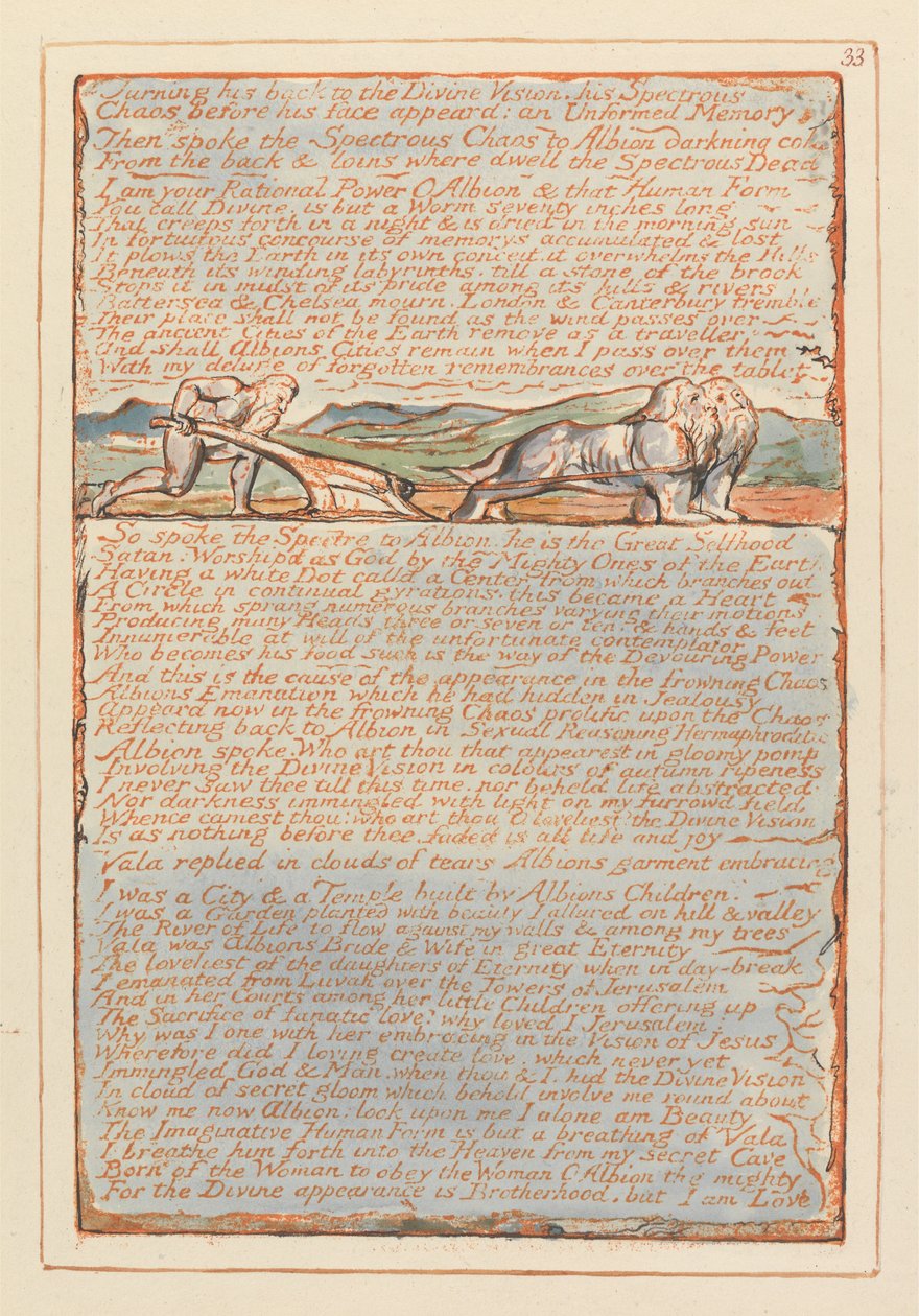 Kudüs, Levha 33, Sırtını İlahi Vizyona Dönerek.... by William Blake