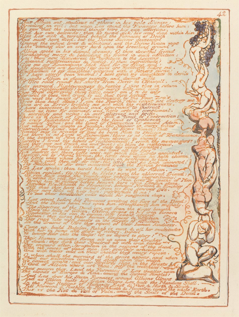 Kudüs, Levha 42, Böylece Albion oturdu.... by William Blake