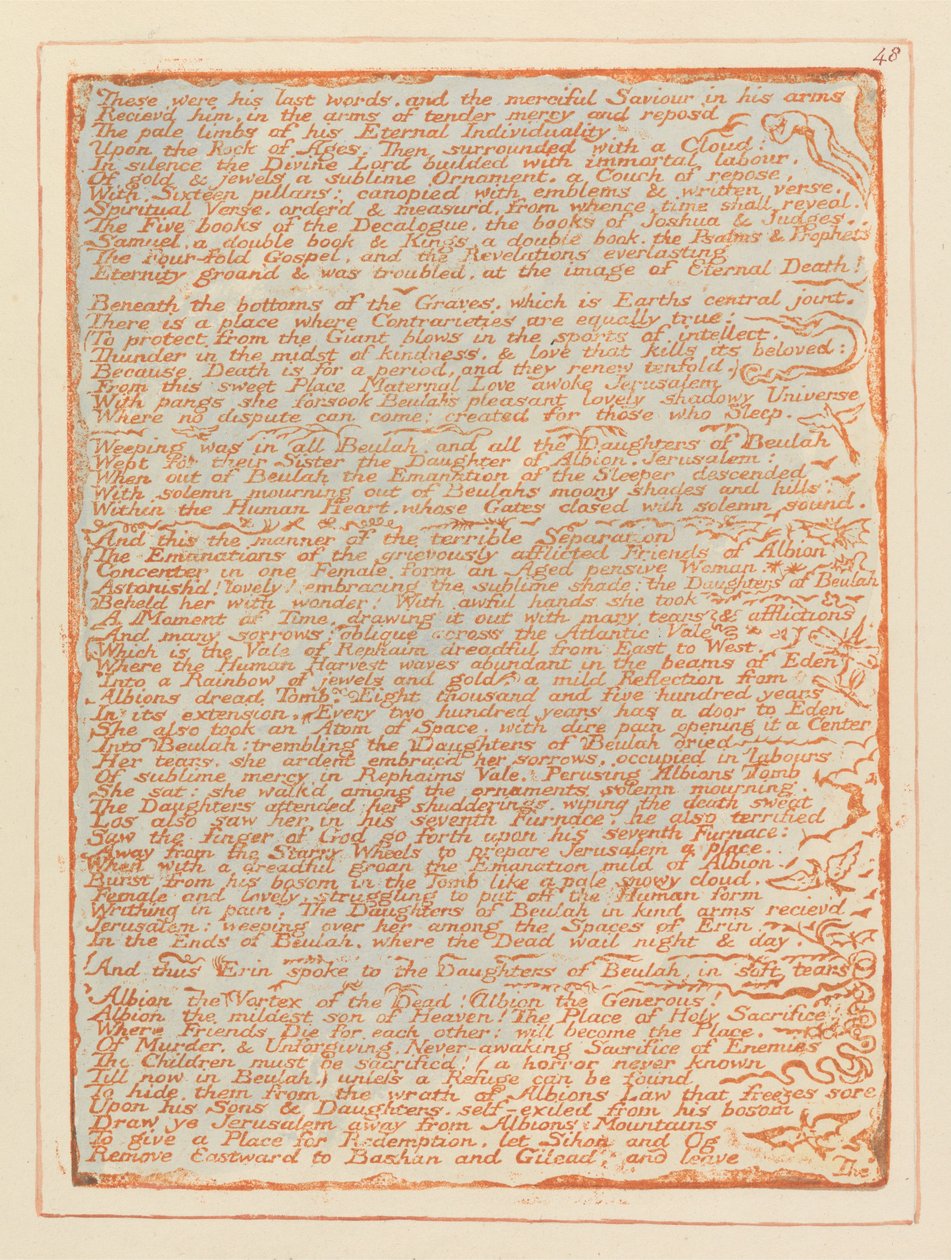 Kudüs, Levha 48, Son sözleri bunlar oldu.... by William Blake