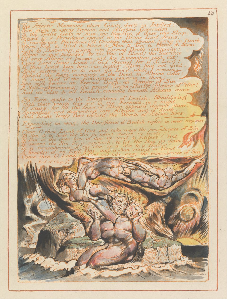 Kudüs, Plaka 50, Atlantik Dağları.... by William Blake