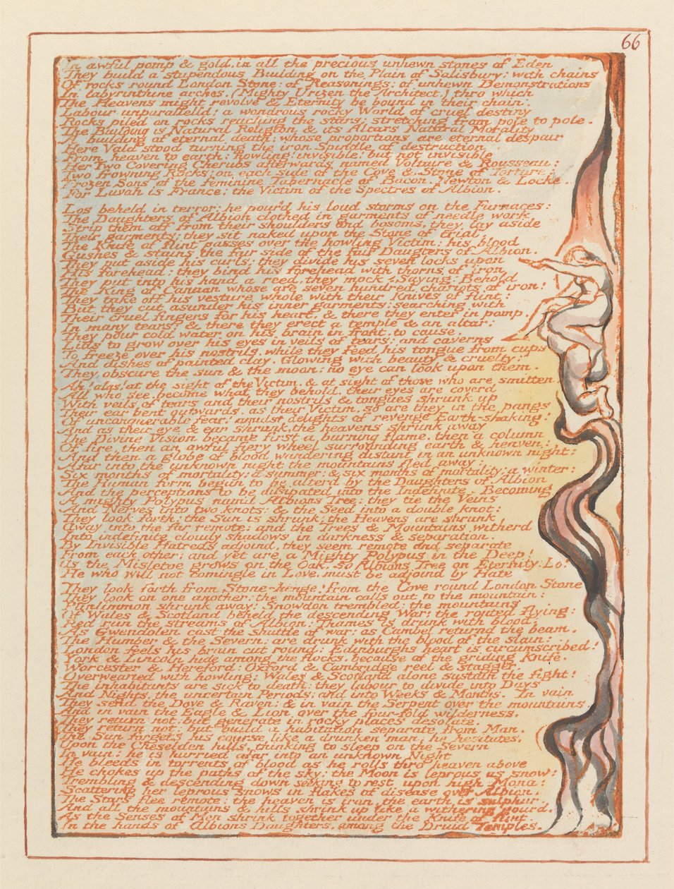 Kudüs, Plaka 66, Korkunç bir ihtişam ve altın içinde.... by William Blake