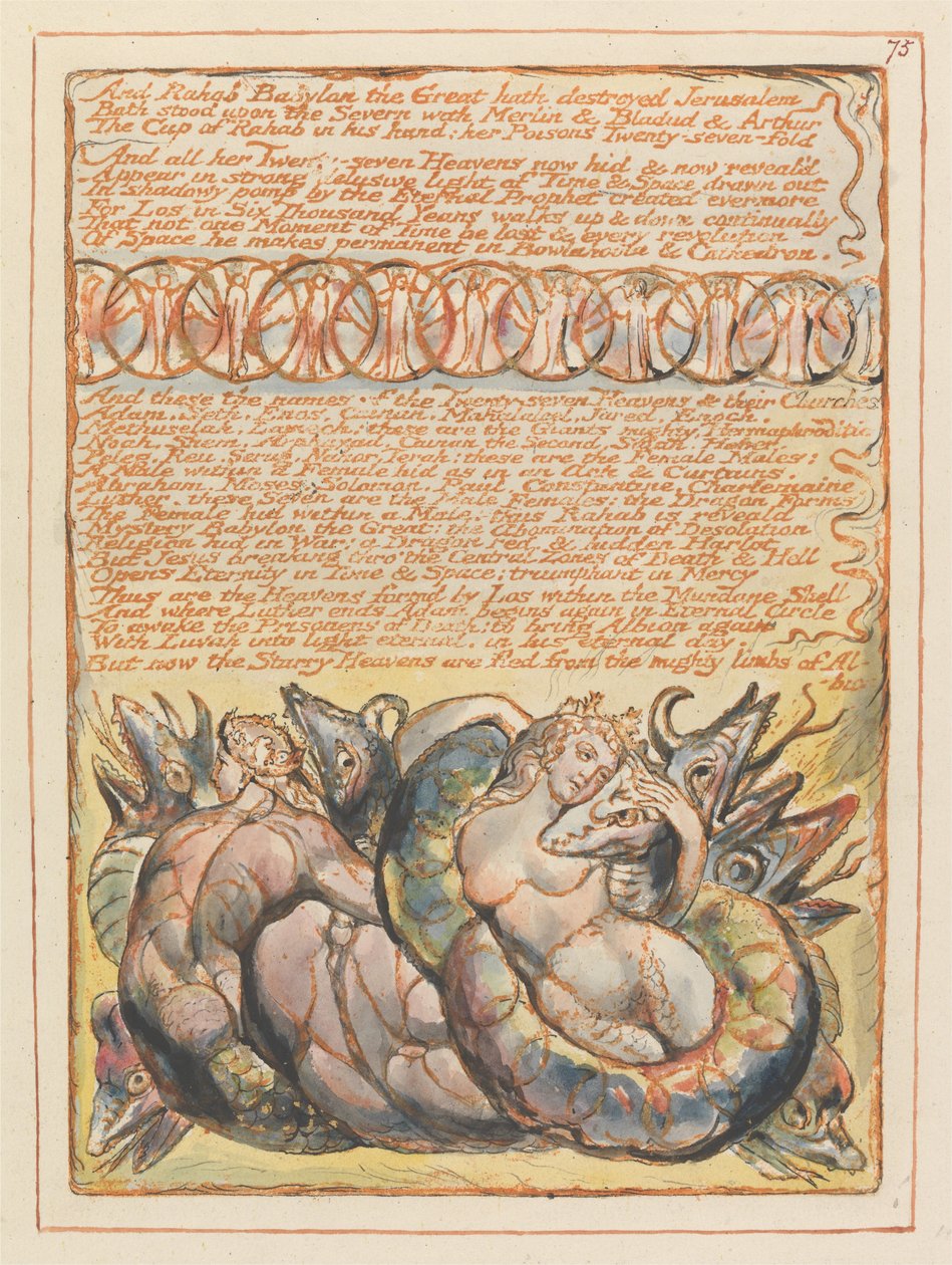 Kudüs, Levha 75 ve Büyük Rahab Babil... by William Blake