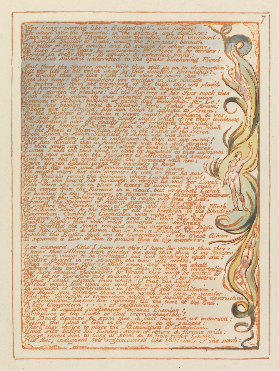 Kudüs, Levha 7, Nefes nefeseydi.... by William Blake
