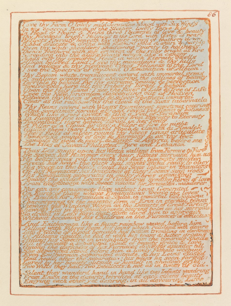 Kudüs, Levha 86, Formunu görüyorum.... by William Blake