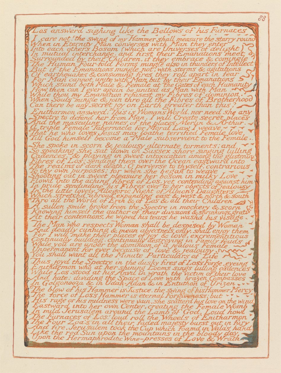 Kudüs, Plaka 88, Los iç çekerek cevap verdi.... by William Blake