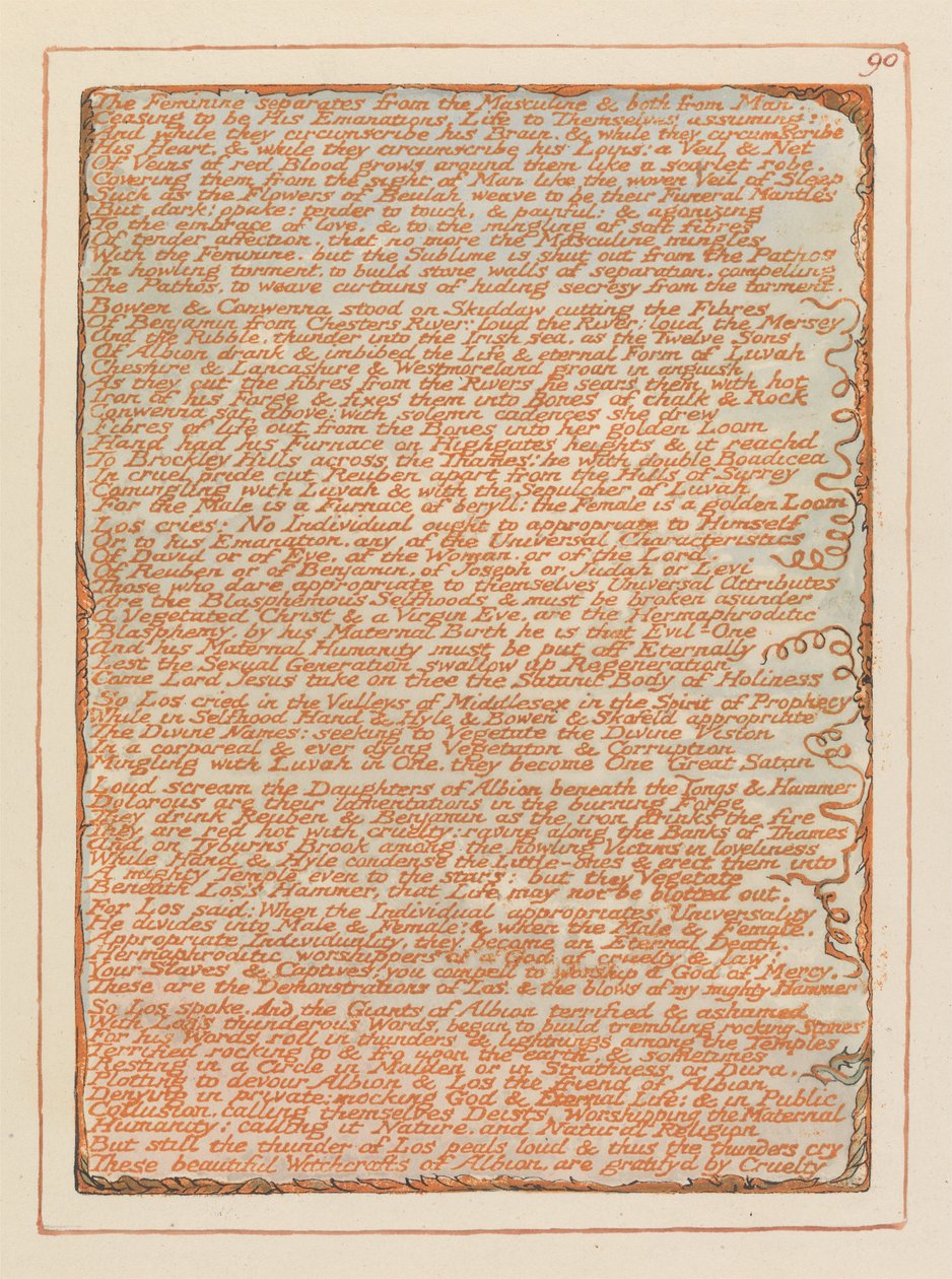 Kudüs, Plaka 90, Dişil ayrılıyor.... by William Blake