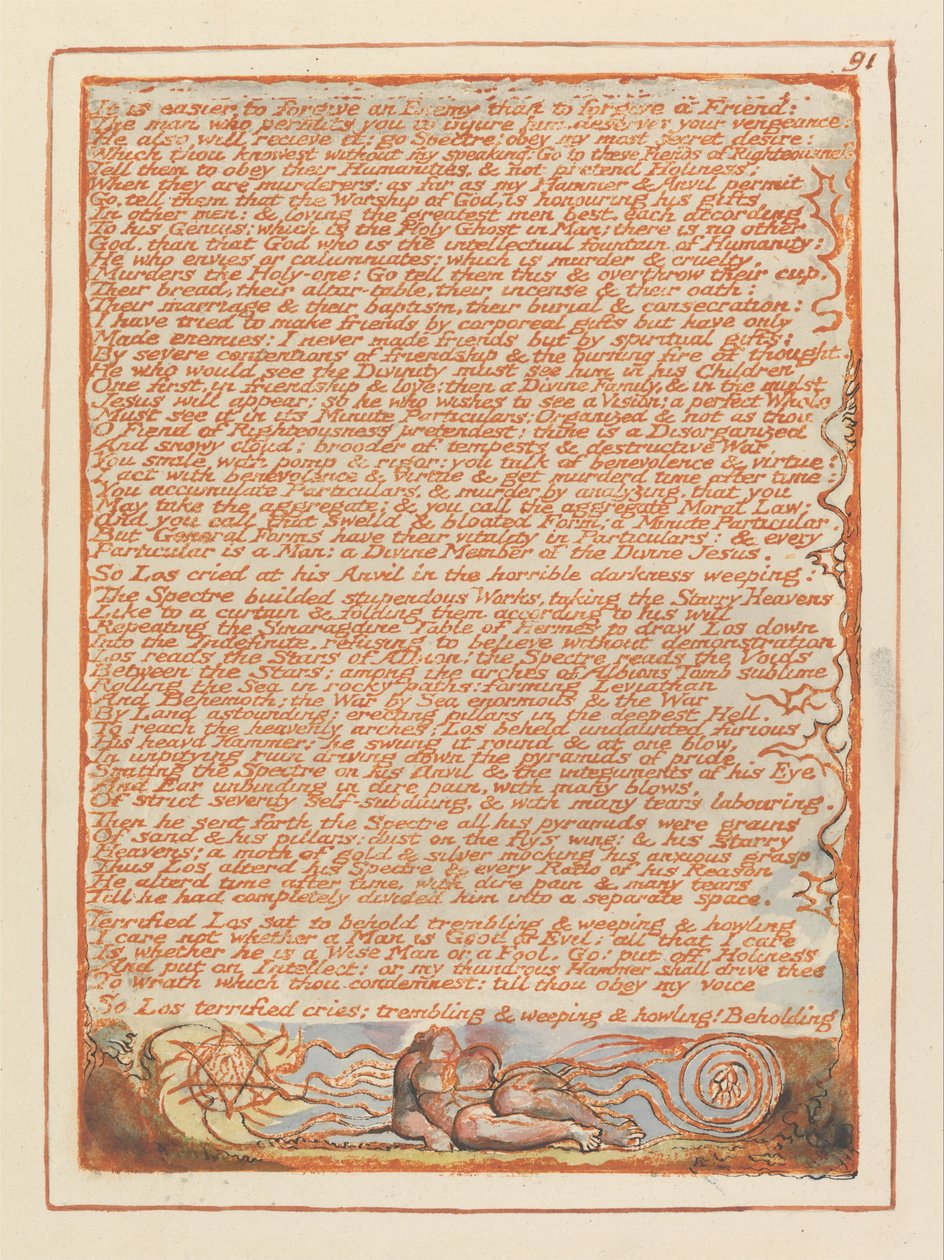 Kudüs, Levha 91, Düşmanı affetmek daha kolaydır.... by William Blake