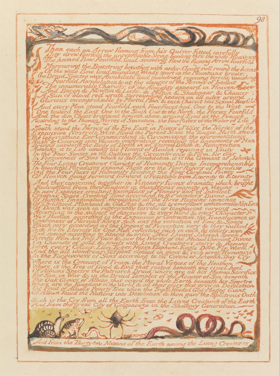 Kudüs, Levha 98, Sonra her biri yanan bir Ok.... by William Blake