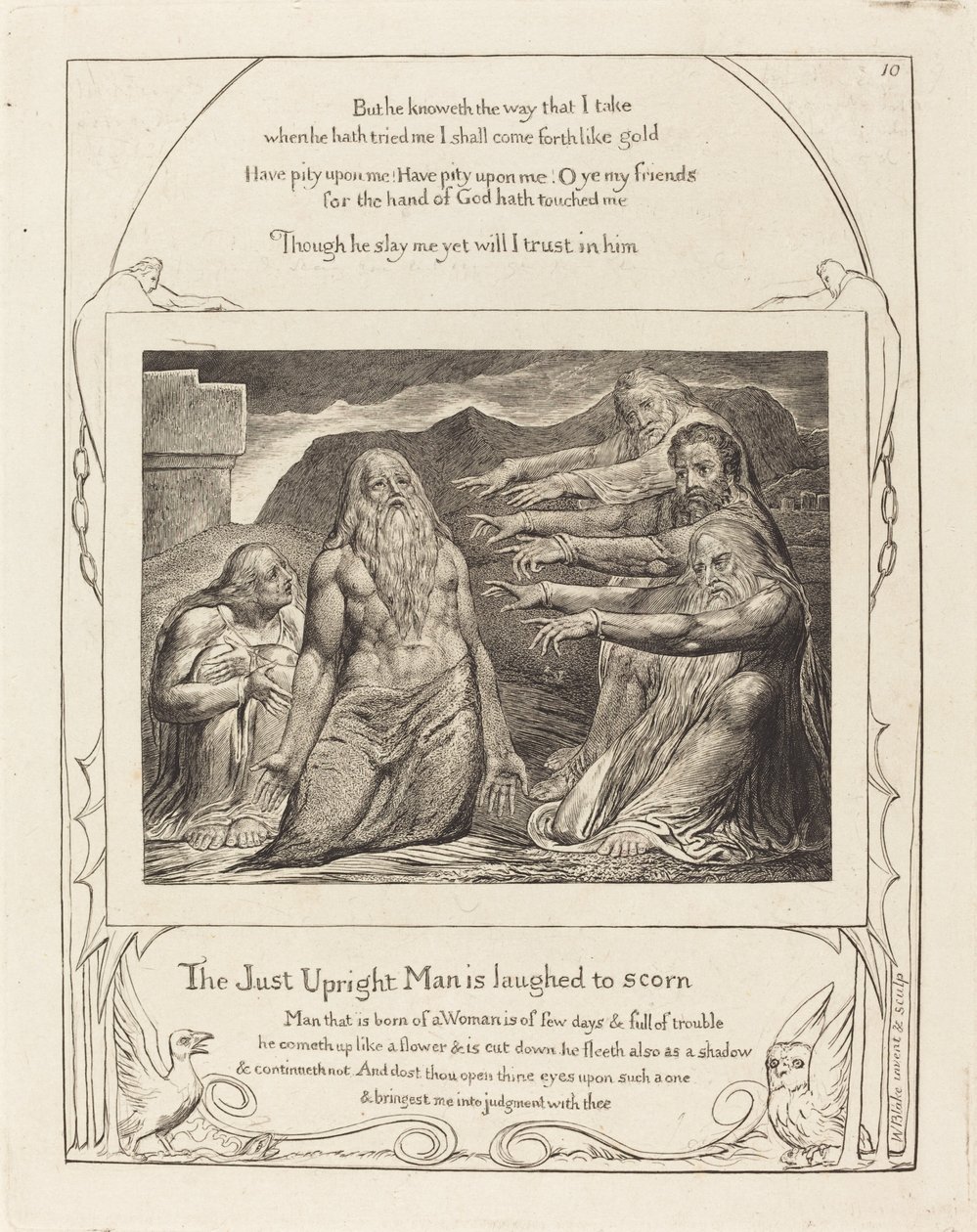 Arkadaşları Tarafından Azarlanan İş, 1825. by William Blake