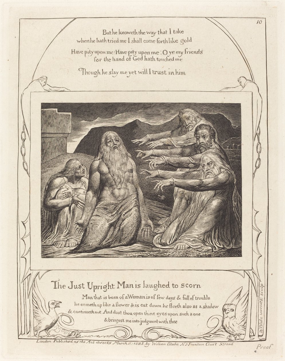 Arkadaşları Tarafından Azarlanan İş, 1825. by William Blake