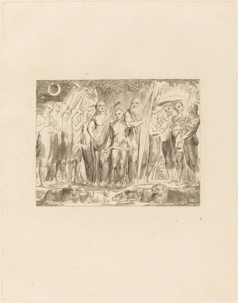 İş ve Ailesi Refahına Döndü by William Blake
