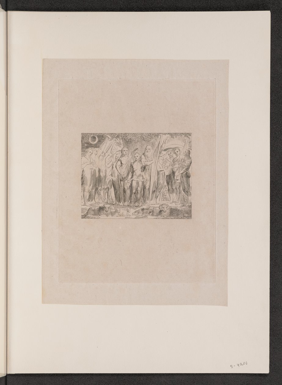 İş ve Ailesi Refahına Döndü, 1825. by William Blake