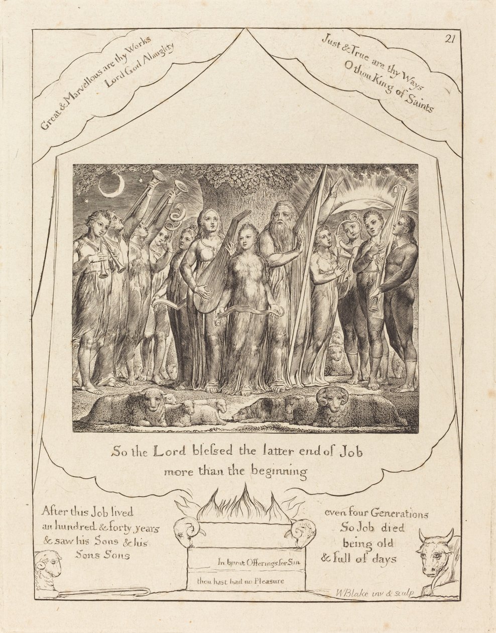 Eyüp ve Karısı Refahına Döndü by William Blake