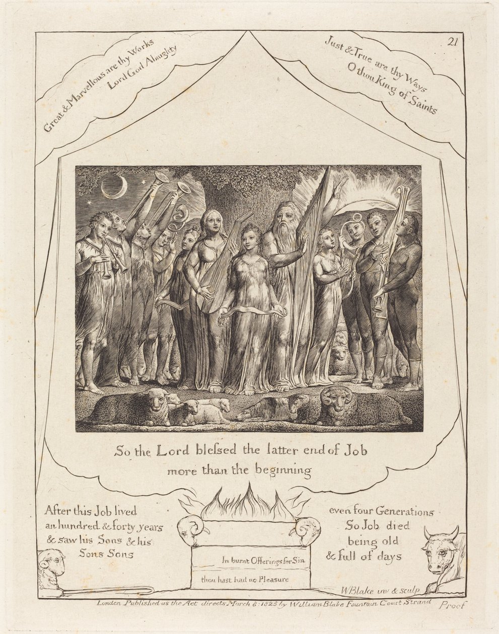 İş ve Karısı Refahına Döndü, 1825. by William Blake