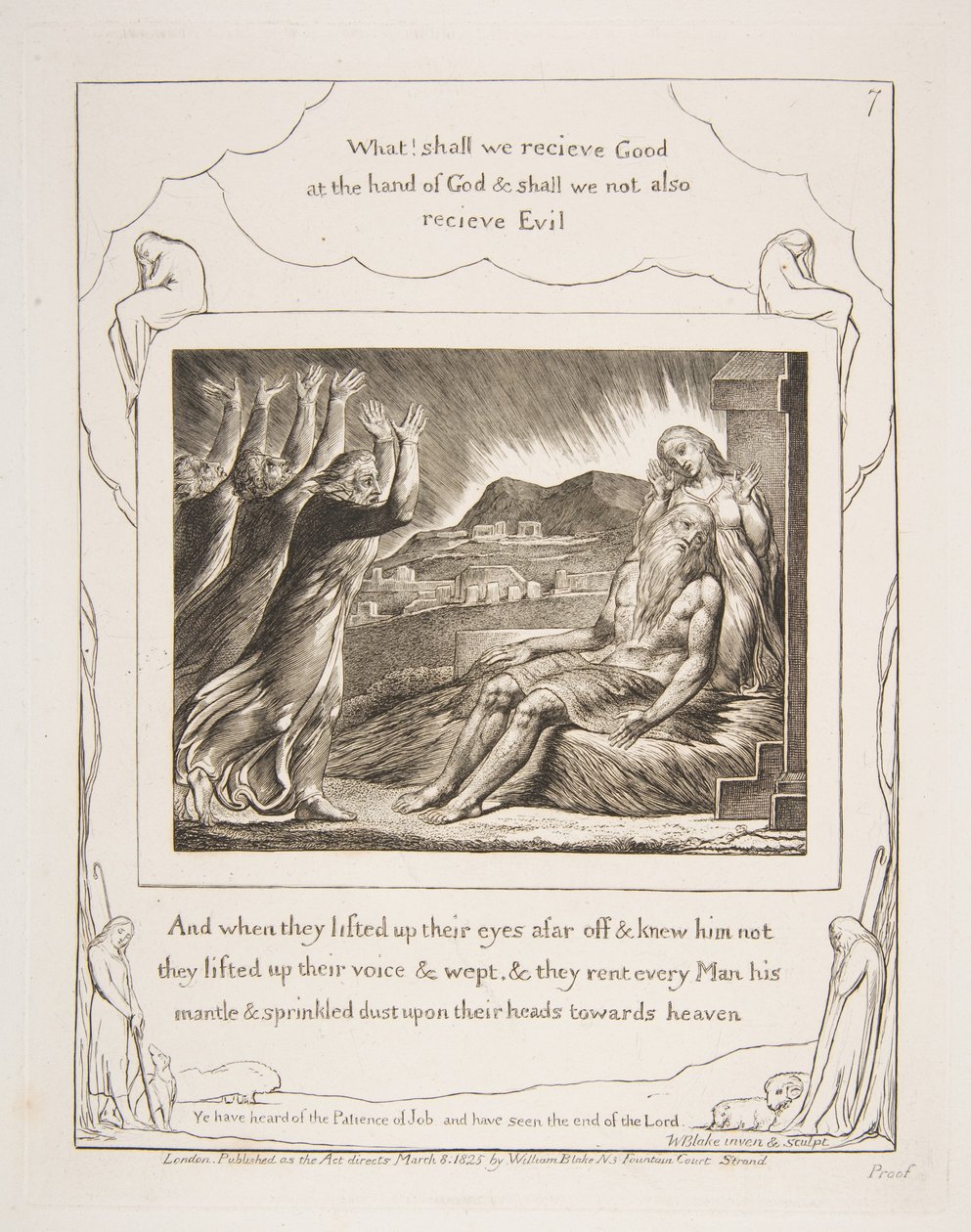 İş Yorganları, 1825-26 tarihli Eyüp Kitabının Resimlerinden. by William Blake