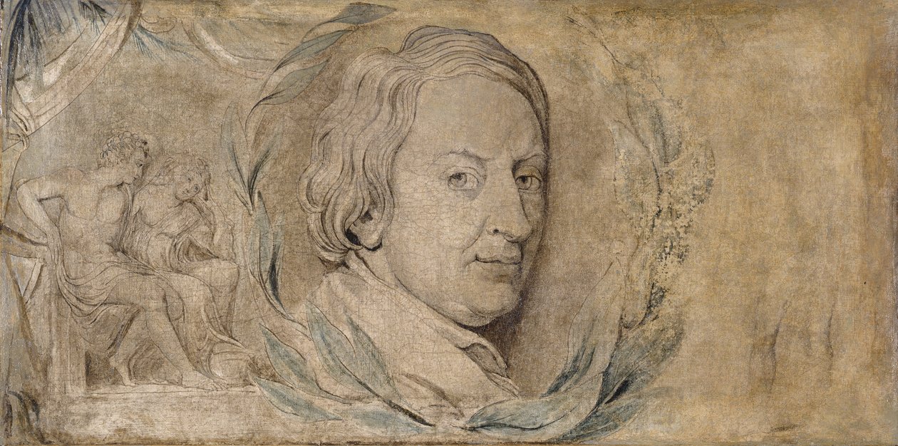 John Dryden, yaklaşık 1800 (tuval üzerine temper) by William Blake