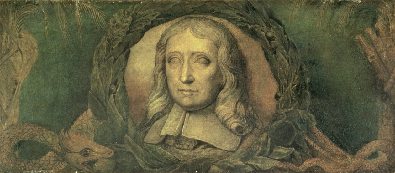 John Milton, c.1800-03 (tuval üzerine temper) by William Blake