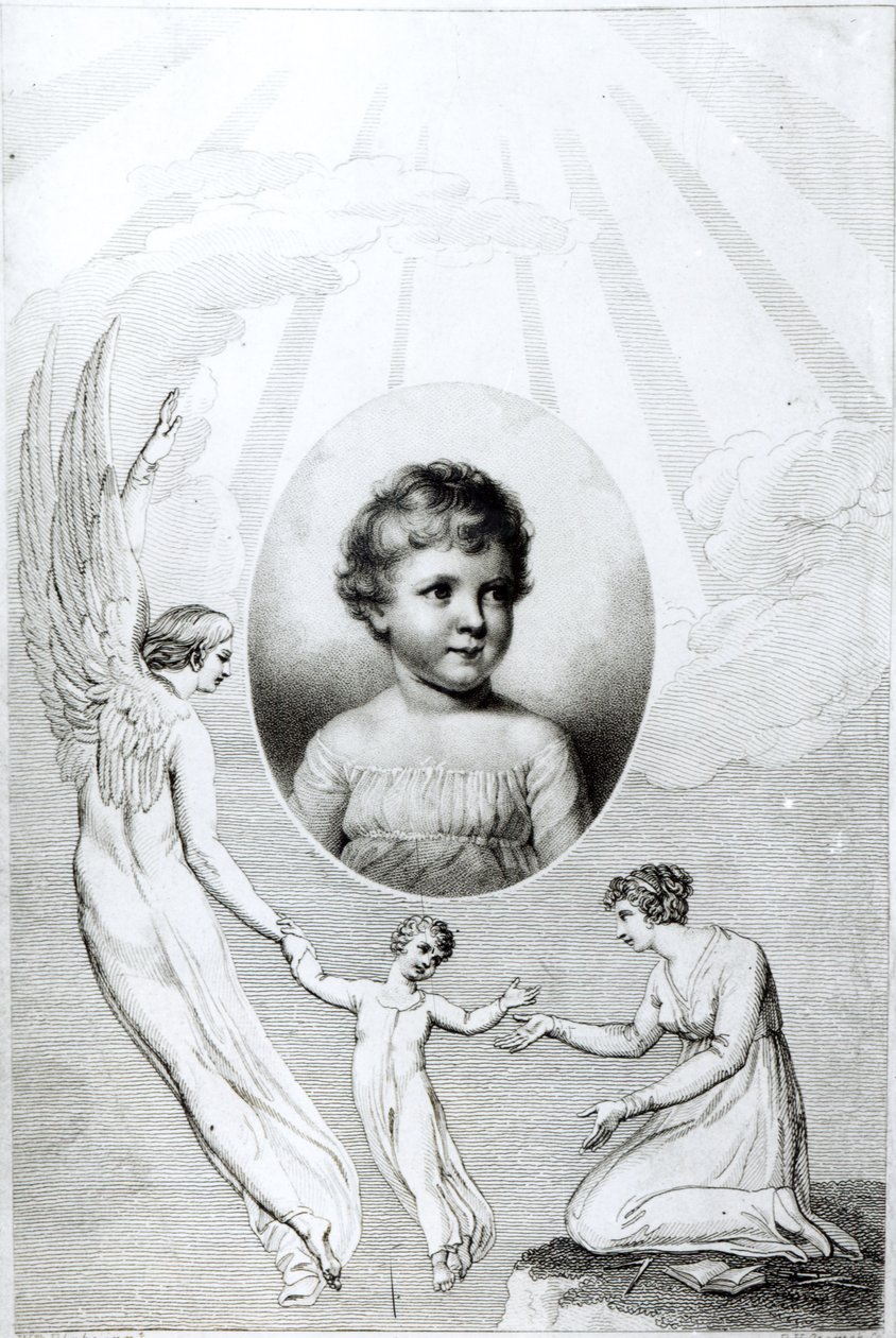Mary Wollstonecraft Shelley (1797-1851) çocukken, Robert Hartley Cromek (1770-1812) tarafından 1805 by William Blake