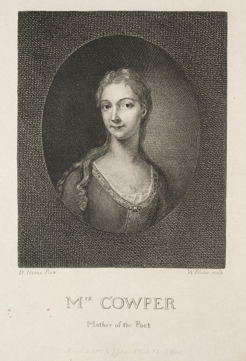Bayan Cowper, Şairin Annesi by William Blake