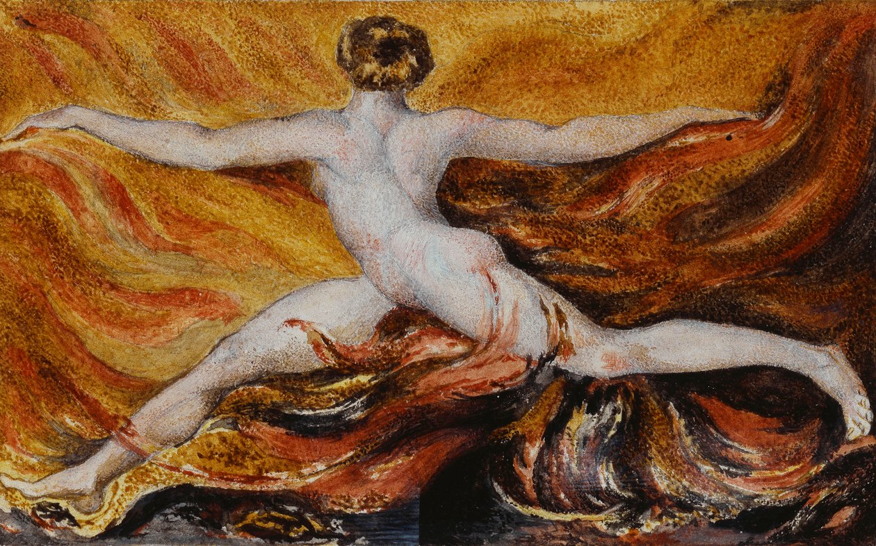 Ey! Öfkeli Arzuların Alevleri: Urizen 3. Levhası, 1796 by William Blake