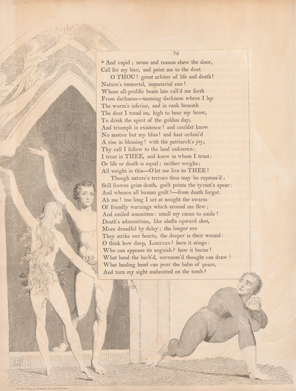 Levha 33 (sayfa 72): 'Ve yavan; akıl ve akıl kapıyı gösterir' by William Blake