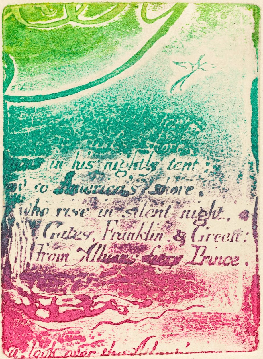 "Bir Kehanet" için iptal edilen plakanın parçasından yeniden vuruş by William Blake