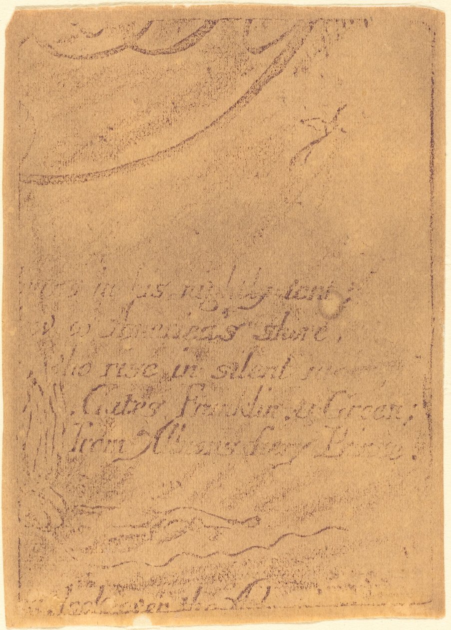 A Prophecy, 1793 için iptal edilen plakanın parçasından yeniden vuruş. by William Blake
