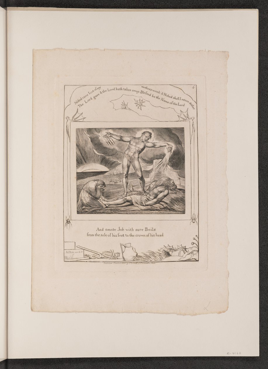 Çıban ile Şeytan Vuran İş by William Blake