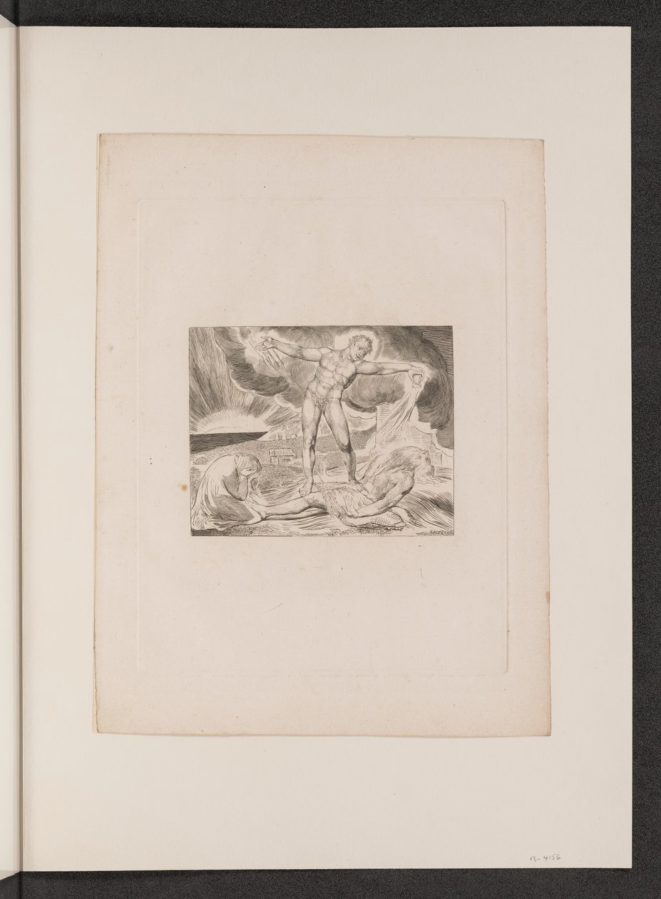 Çıbanlarla Şeytan Cezalandıran İş, 1825. by William Blake