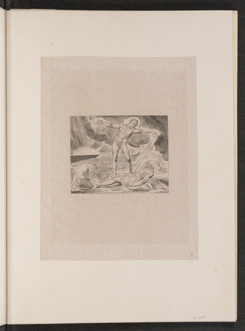 Çıbanlarla Şeytan Cezalandıran İş, 1825. by William Blake
