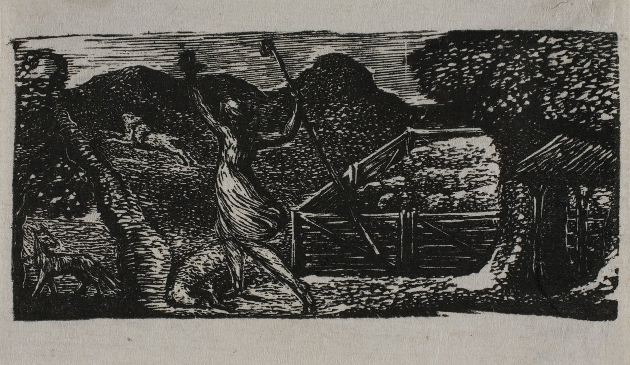 The Pastorals of Virgil'den Çoban Kurdu Uzakta Kovalıyor by William Blake