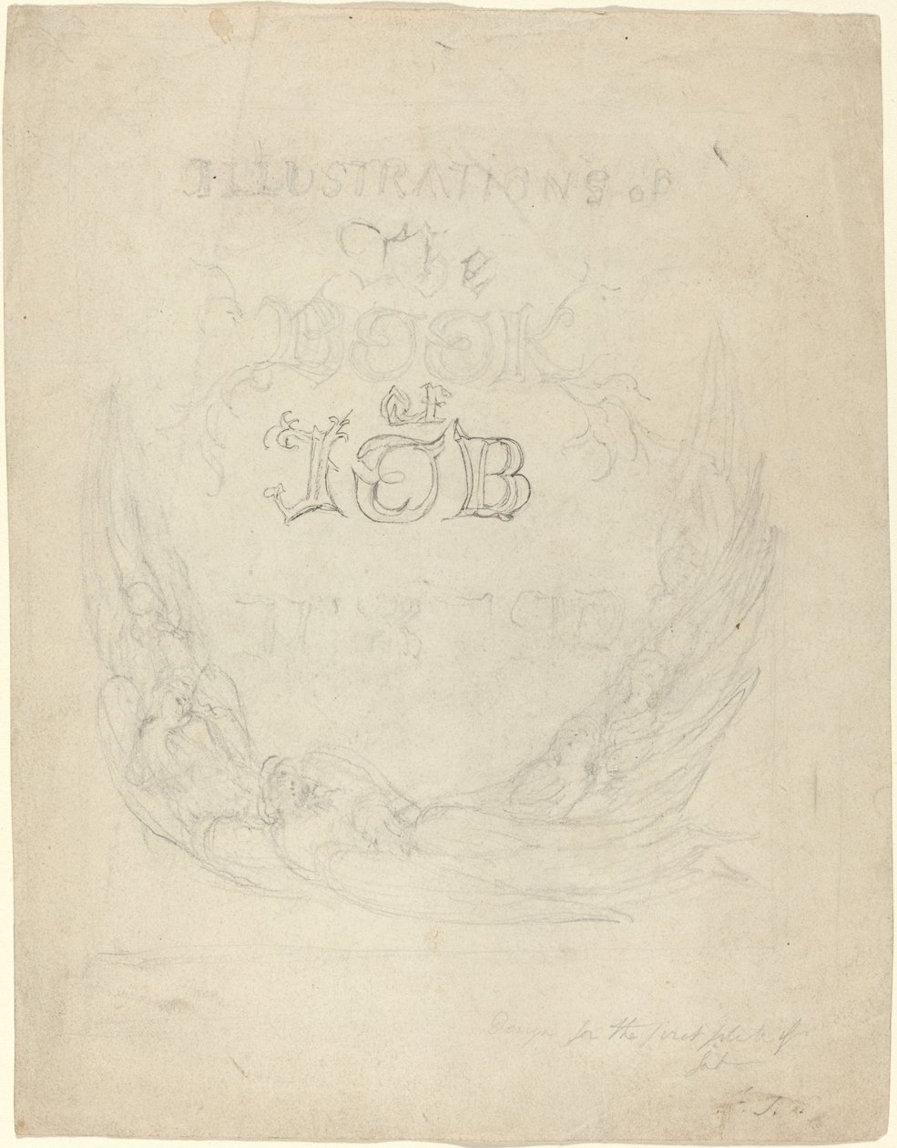 Eyüp Kitabına Oyulmuş Resimlerin Başlık Sayfası için Taslak by William Blake