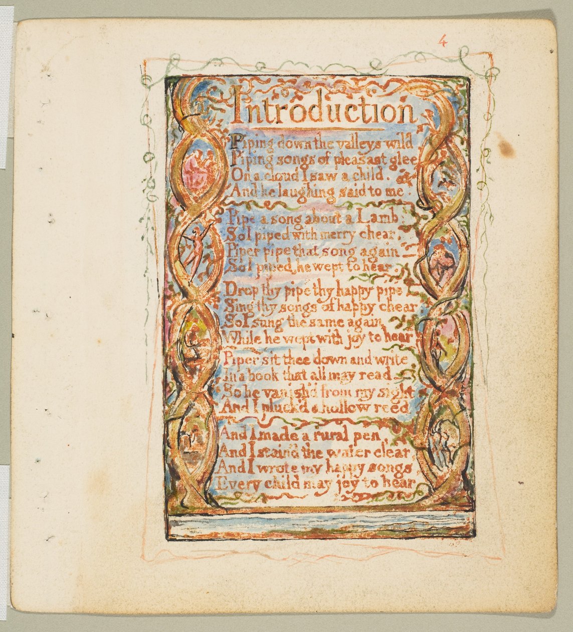 Masumiyet Şarkıları: Giriş, yak. 1825. by William Blake