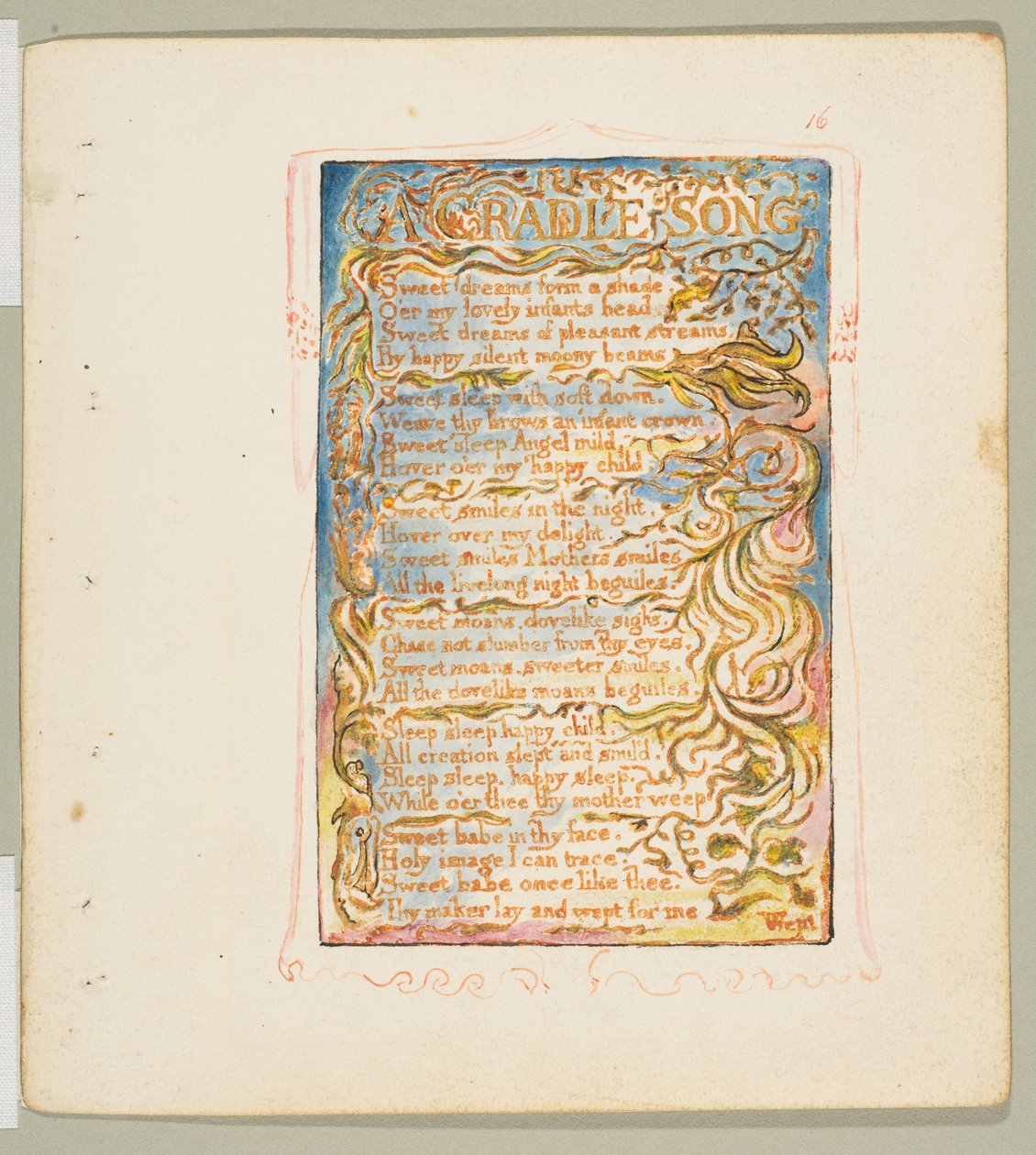 Masumiyet ve Tecrübe Şarkıları: Bir Beşik Şarkısı, yak. 1825. by William Blake