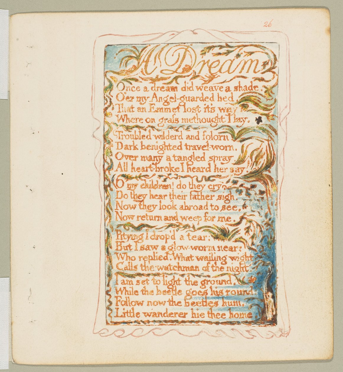 Masumiyet ve Deneyim Şarkıları: Bir Rüya, yak. 1825. by William Blake