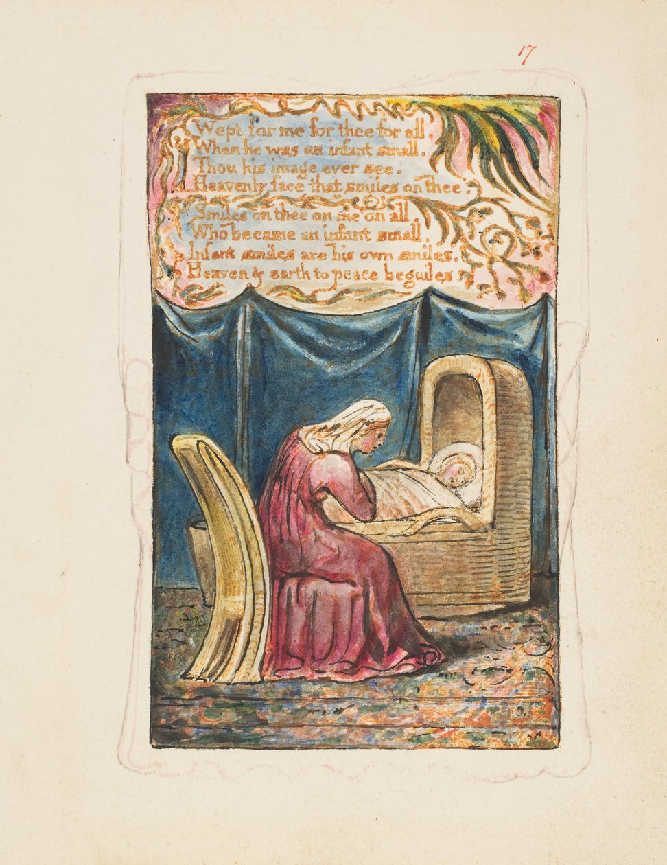 Masumiyet ve Tecrübe Şarkıları: Beşik Şarkısı ikinci plak: Benim için ağladı..., yakl. 1825. by William Blake