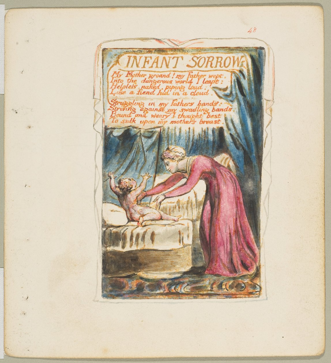 Masumiyet ve Deneyim Şarkıları: Bebek Hüzün, yakl. 1825. by William Blake