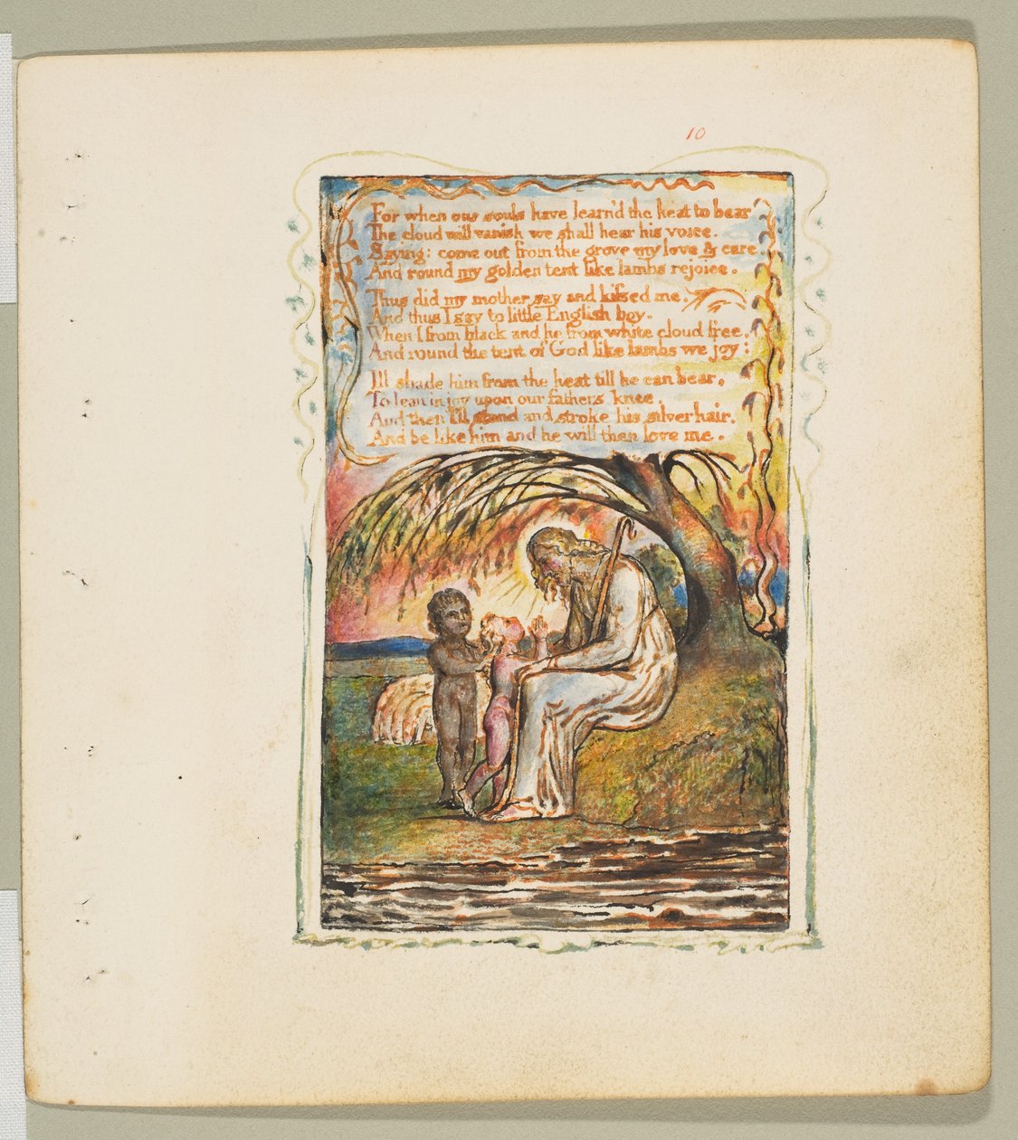 Masumiyet ve Deneyim Şarkıları: Little Black Boy ikinci plaka, yakl. 1825. by William Blake