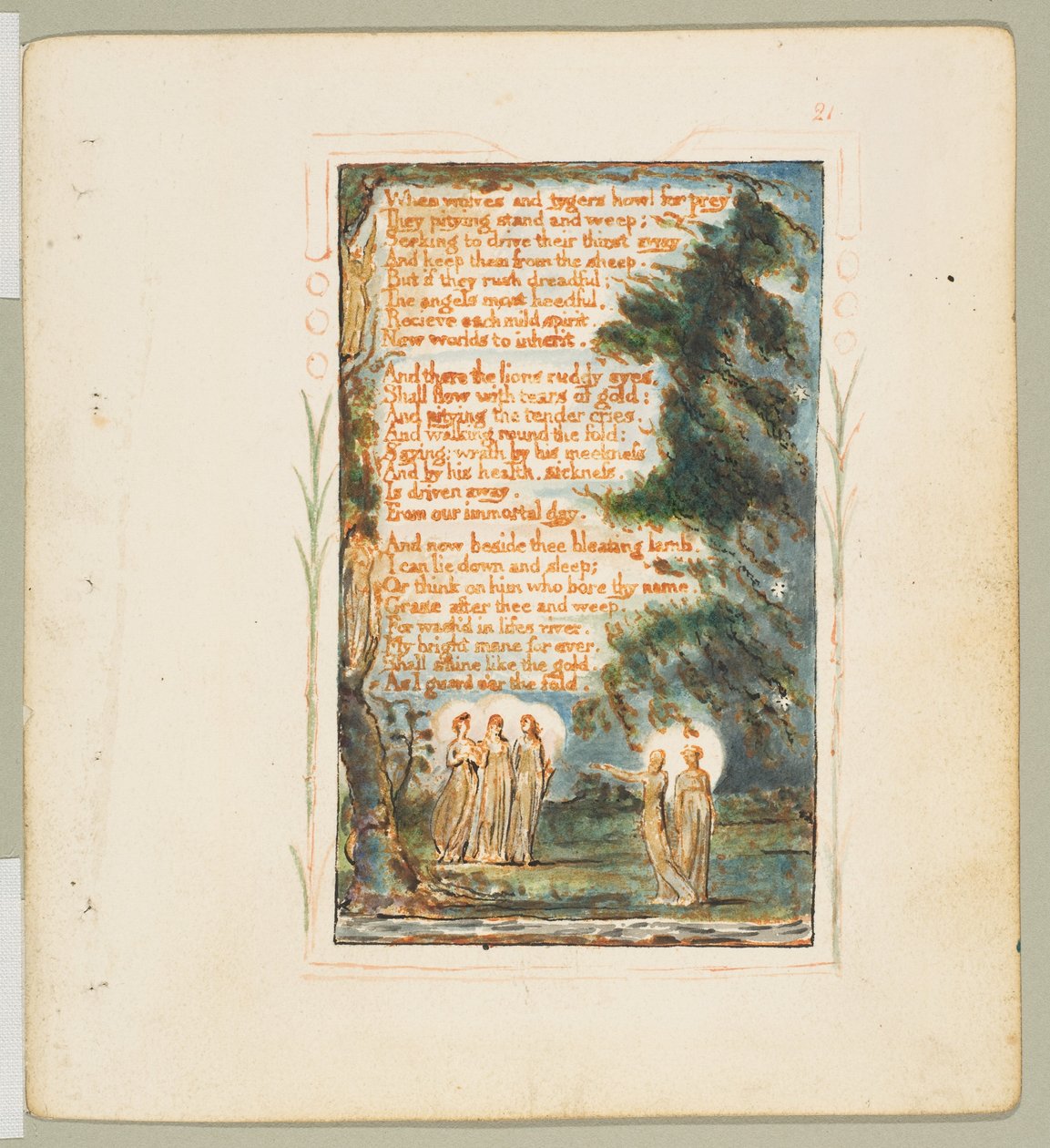 Masumiyet ve Tecrübe Şarkıları: Gece ikinci plak: Kurtlar ve kaplanlar nasıl..., ca. 1825. by William Blake